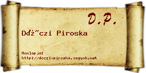 Dóczi Piroska névjegykártya