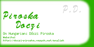 piroska doczi business card