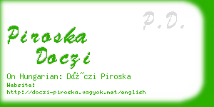 piroska doczi business card